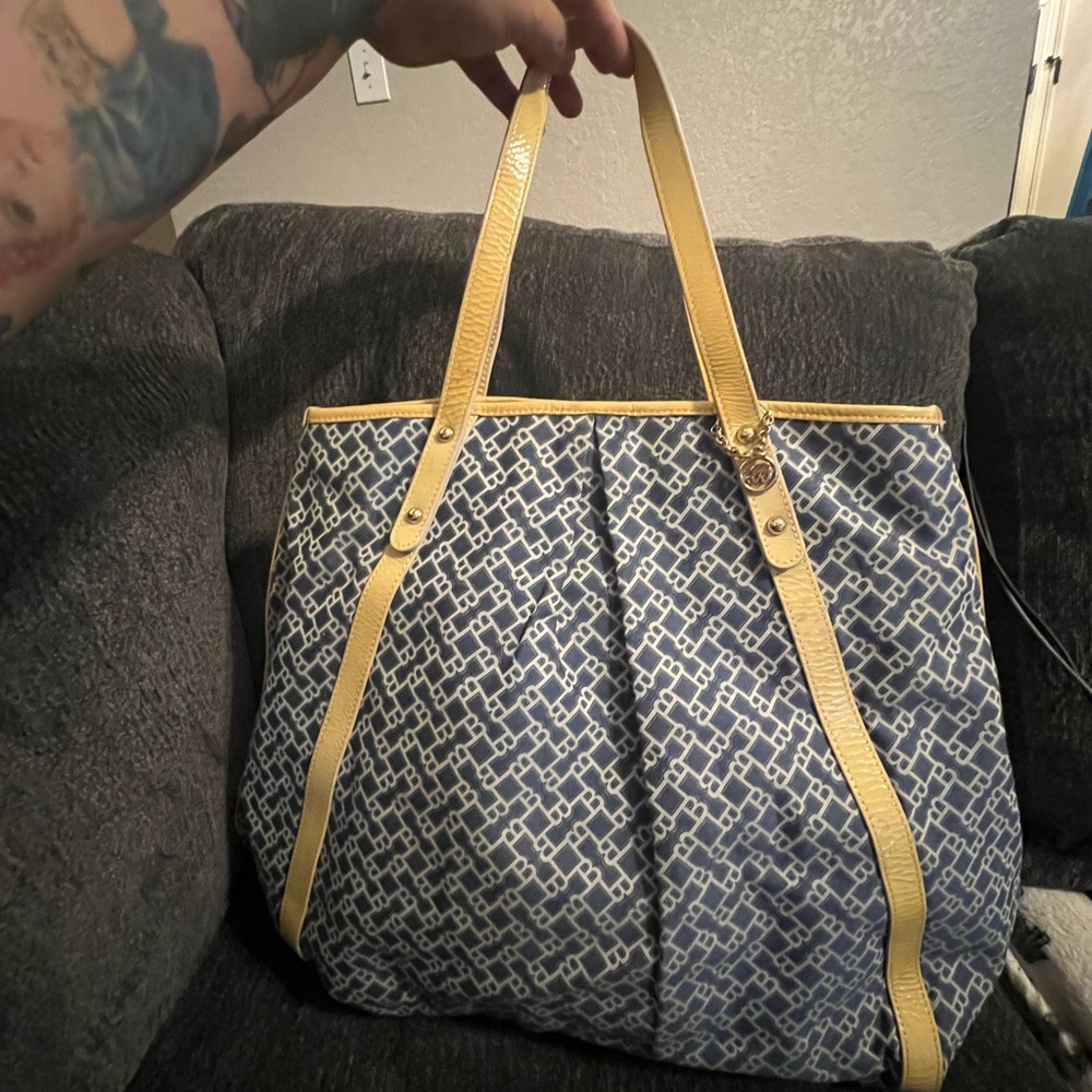 Bally Blue and Yellow Tote Bag